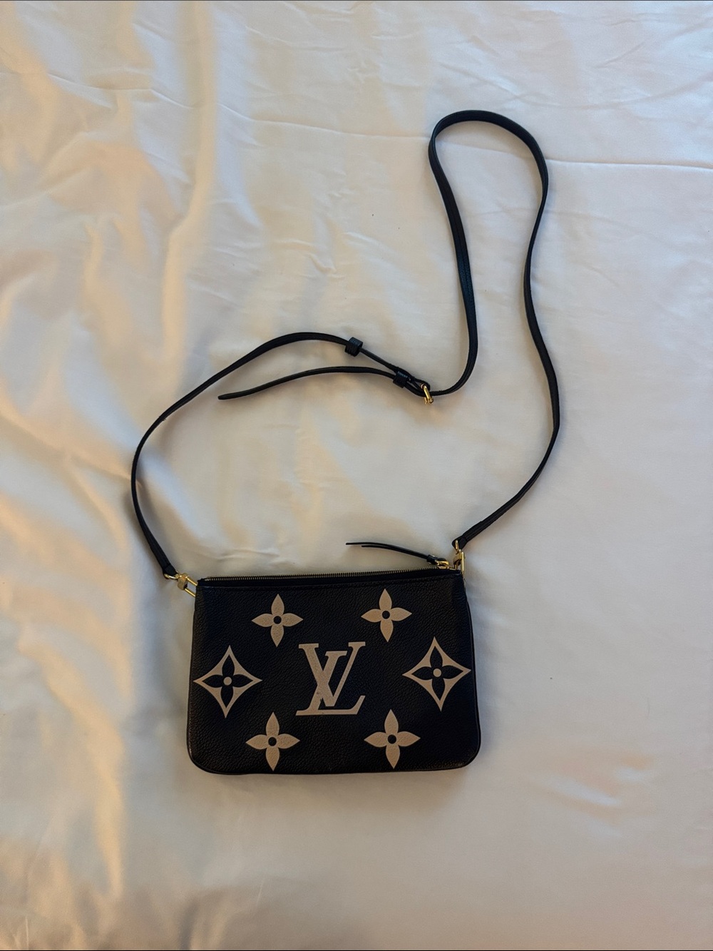 Louis Vuitton Black and Beige Monogram Mini Crossbody Pouch